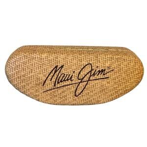 Maui Jim woven faux bamboo sunglasses hard shell clamshell case Unisex Brown